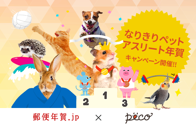 郵便年賀.jp×PECO「なりきりペットアスリート年賀」キャンペーン開催!